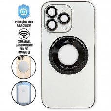 Capa iPhone 13 Pro Max - Vidro Metallic Magsafe Pearly White